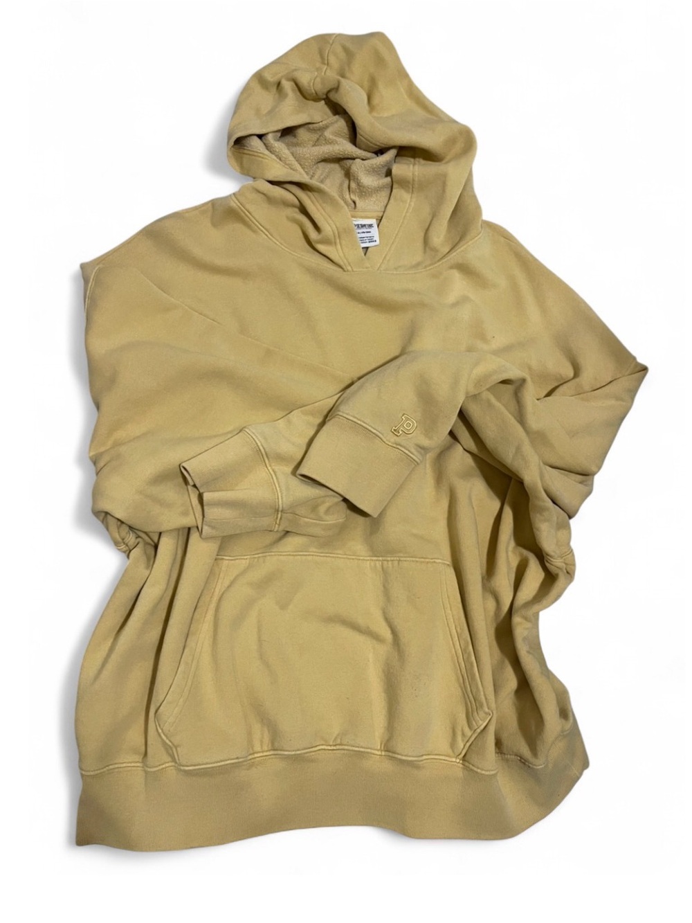 PINK Hooded Pullover Sweater in mustard